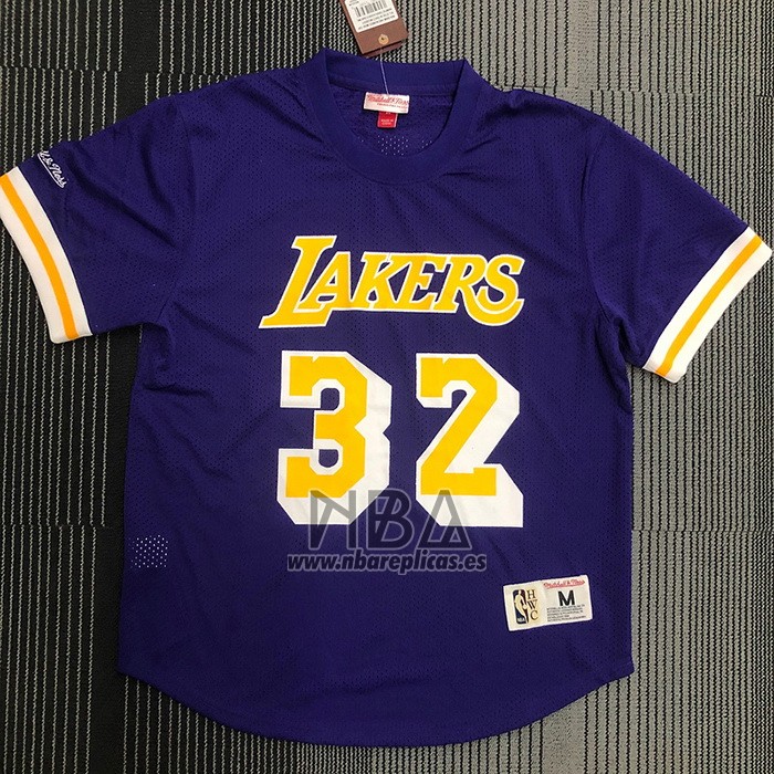Camiseta Manga Corta Los Angeles Lakers Magic Johnson NO 32 Violeta